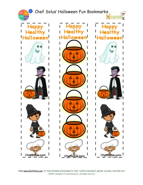 Holidays 10 Printable Colorful Halloween Fun Bookmarks With White Background