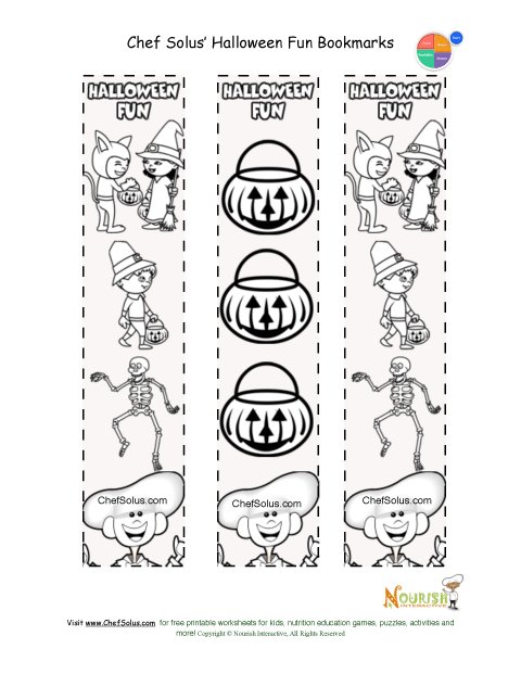 halloween bookmarks coloring pages