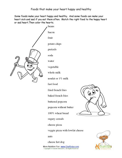 Matching Activity - Foods That Promote A Healthy Heart