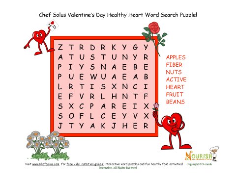 Holiday 2 Printable Valentine Seven Word Search Puzzle
