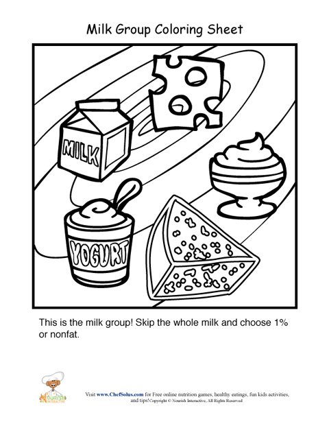 eating healthy for kids coloring pages