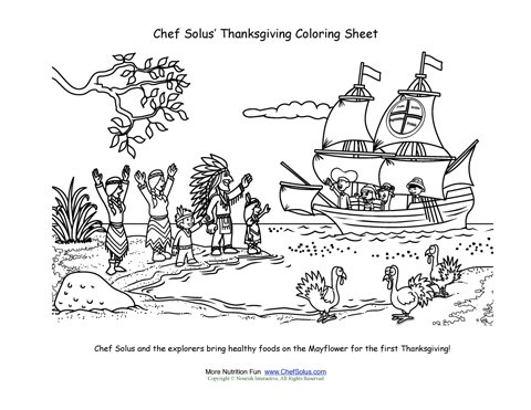 First Thanksgiving Feast Coloring Pages Sketch Coloring Page